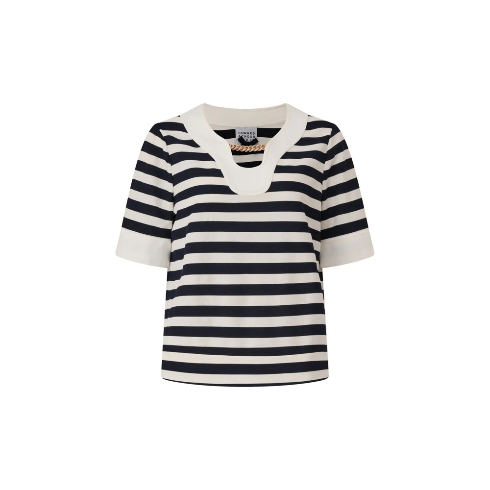 1EA0408-046 [EDWARD ACHOUR] Chain Detail Striped Knit Top Stripes #100709/1036 (EU)