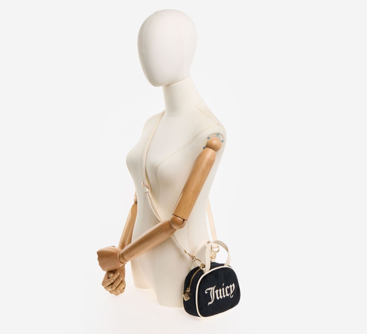 英國代購 (獨立訂單)-JUICY COUTURE Black & Cream Grace Mini Bowling Bag
