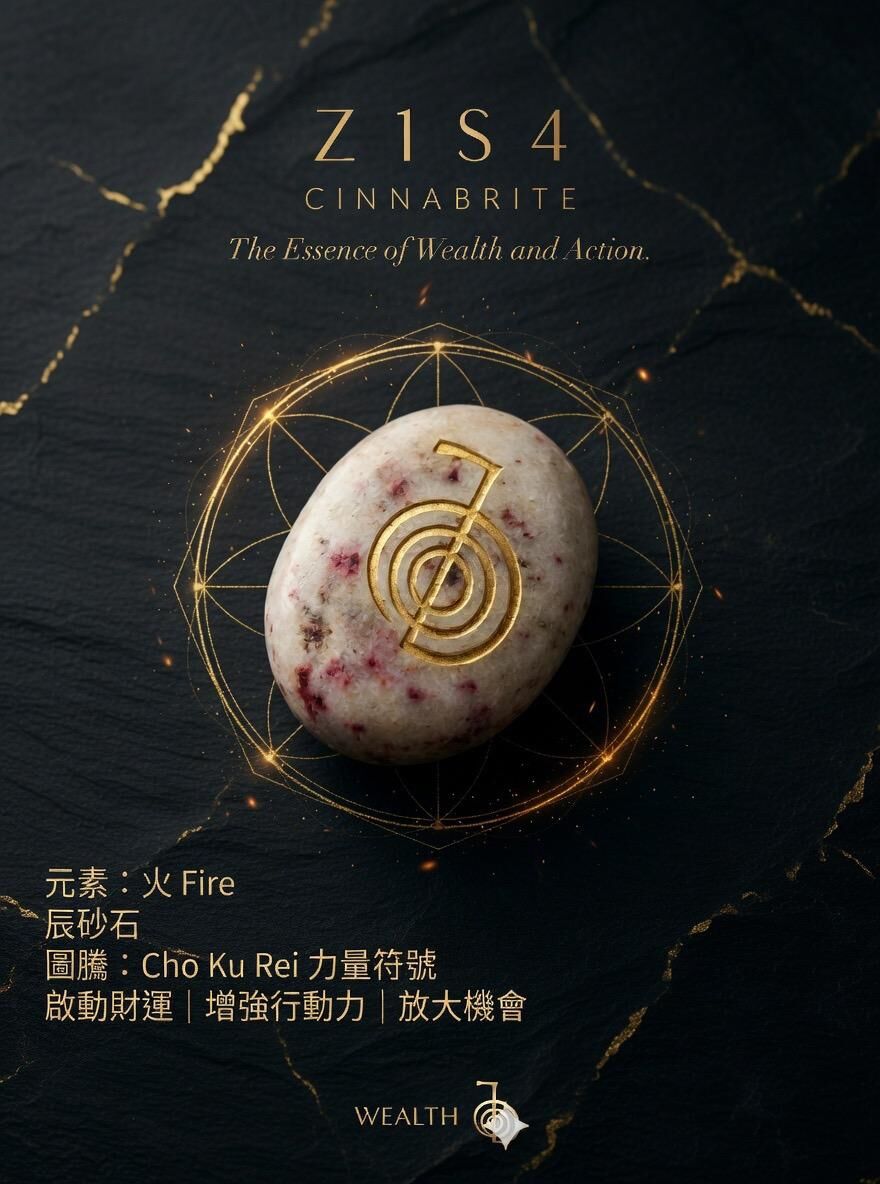 WU011 晶神院 Z1S4 靜源石 財 約 3 × 4 cm