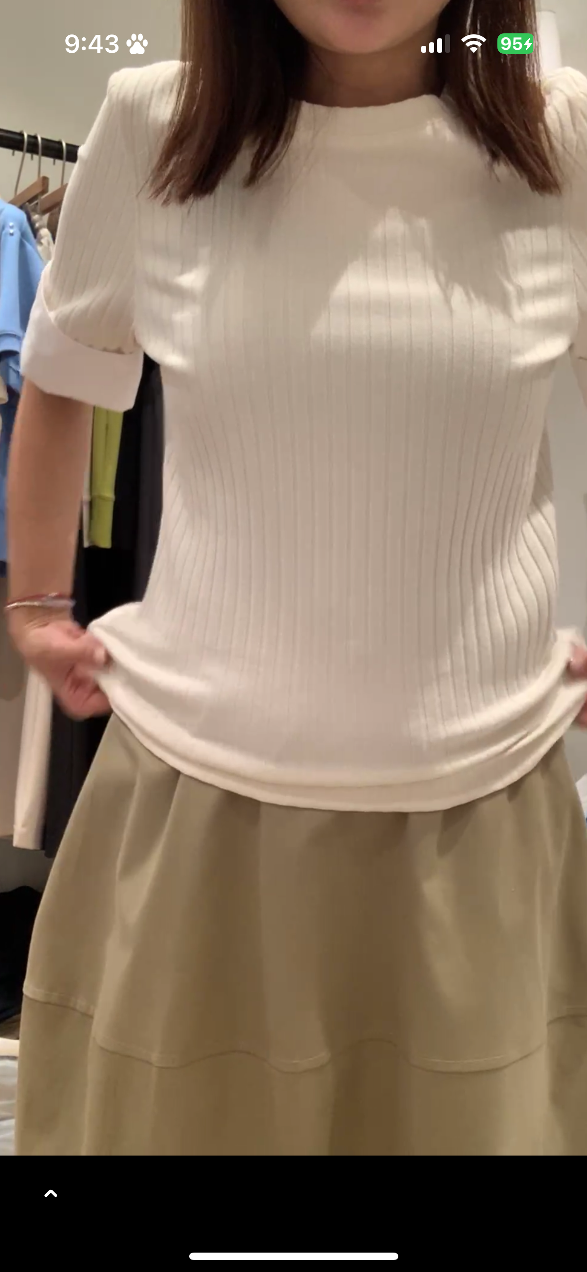 羅紋袖口拼接上衣