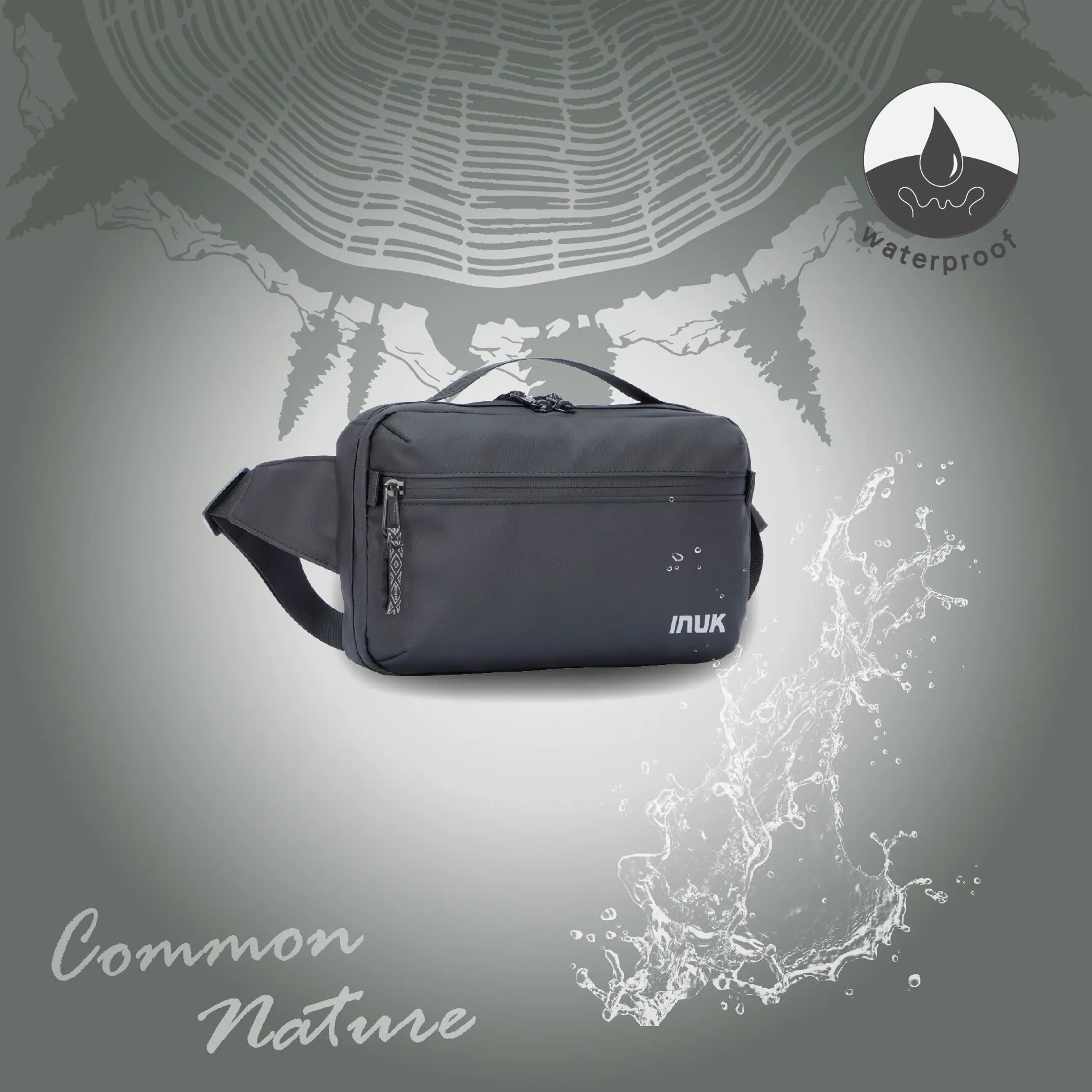 【INUK】全境防水 日本限定款 潮旅行者胸背包 |DXG 黑色