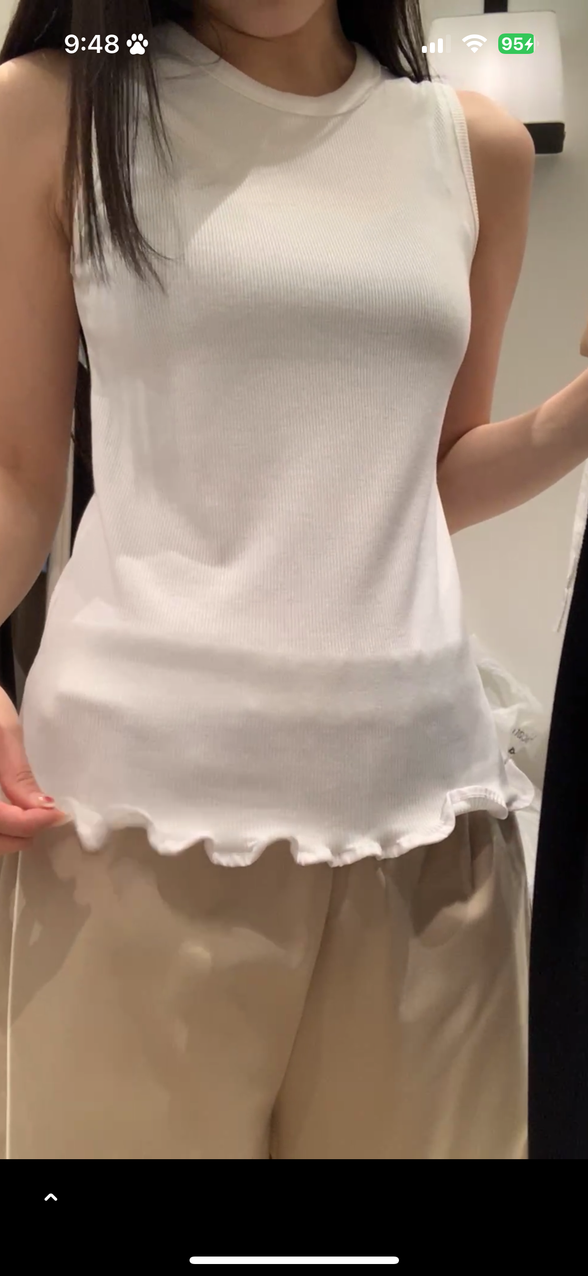 彈性下荷葉背心