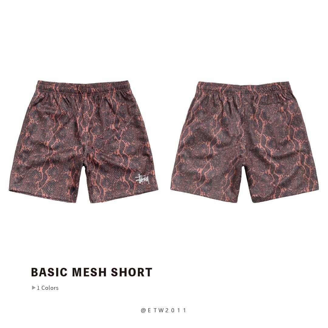 ☆ETW☆【EASY TO WEAR】Stussy 26SS BASIC MESH SHORT 短褲 網眼 球褲 海灘褲 蛇紋