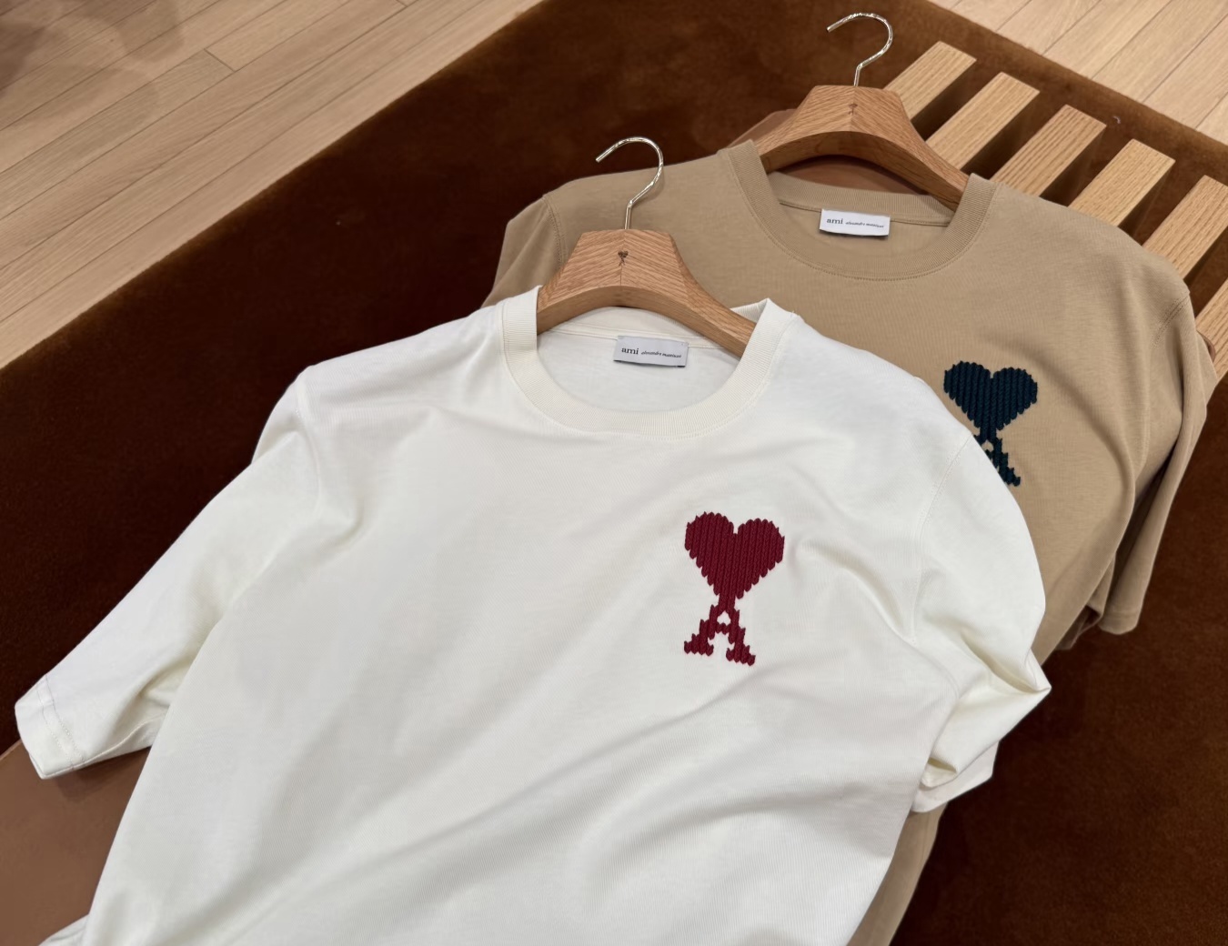 AMI 大愛心 刺繡 馬賽克Logo Tee