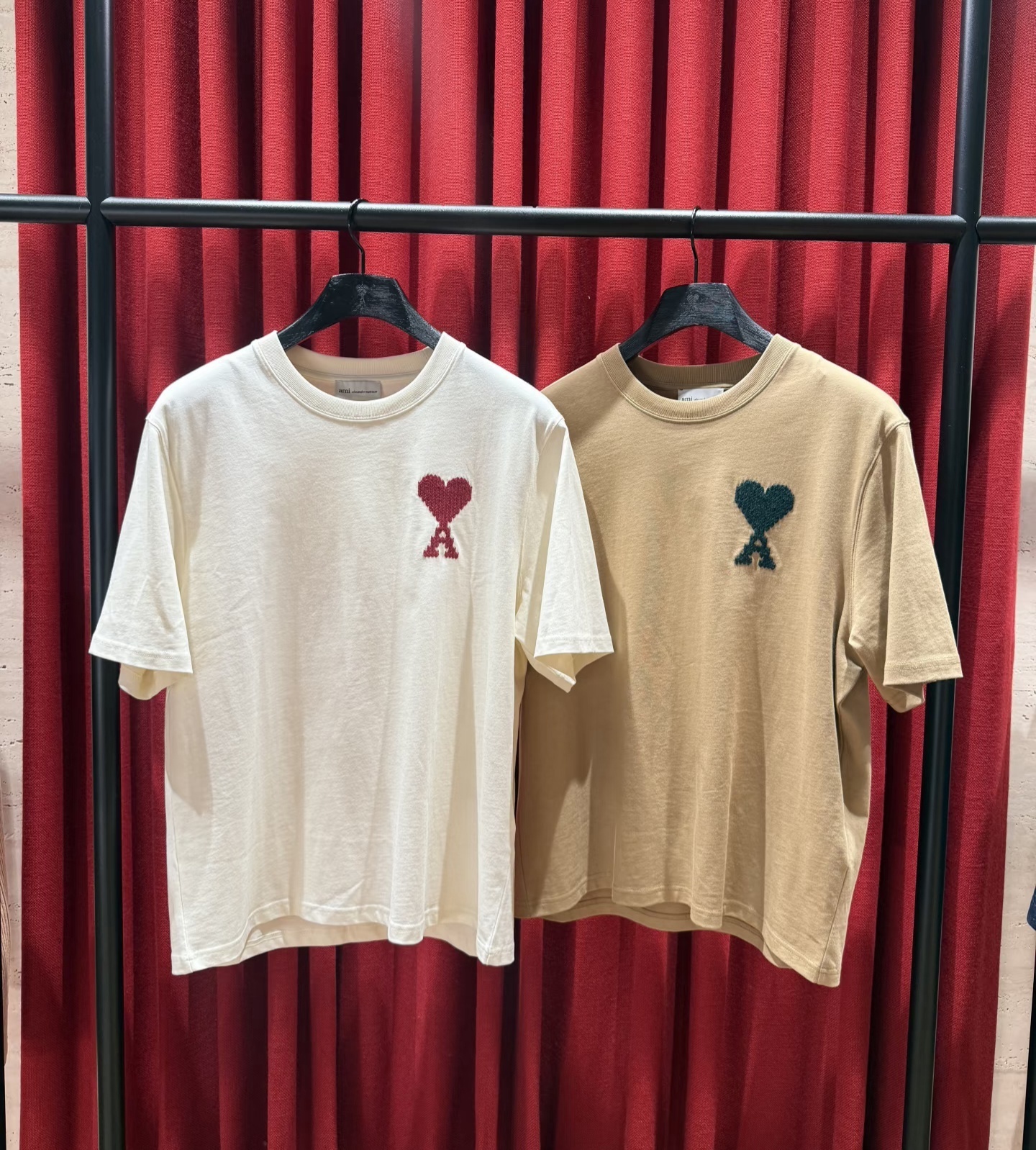 AMI 大愛心 刺繡 馬賽克Logo Tee