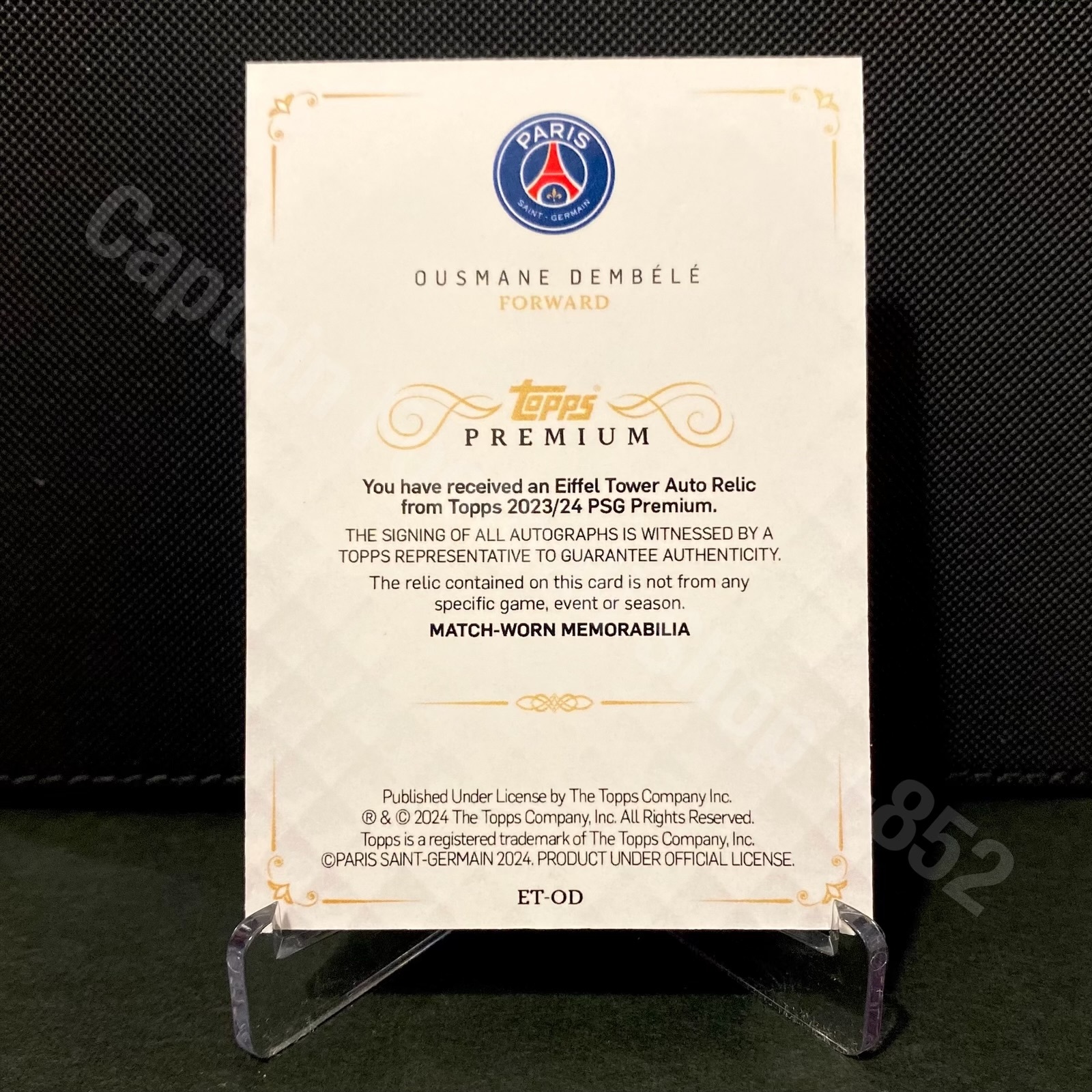 2023-2024 Topps PSG Paris Saint Germain Premium Ousmane Dembele /5 On Card Auto Card