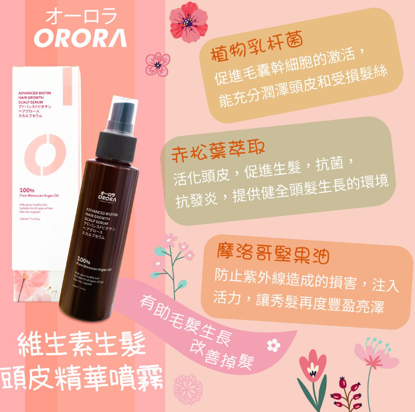 OR260318-R26-Orora Advance Biotin HairGrowth Scalp Serum 維生素生髮防脫生髮頭皮精華 100ml-(EXP-15/8/2028)