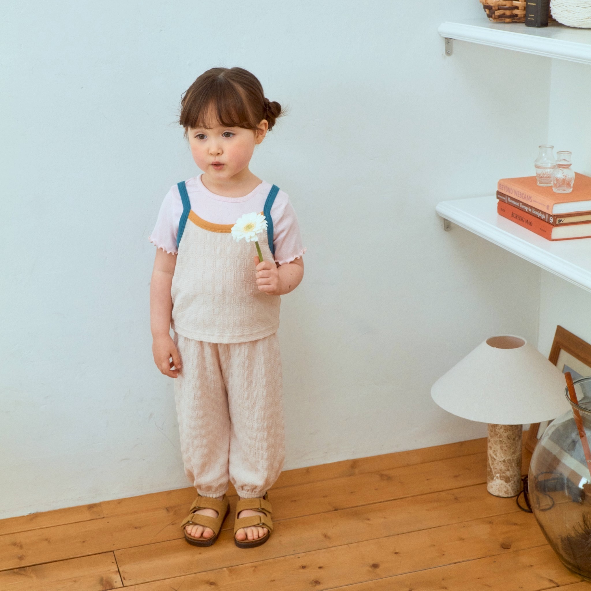 格紋束口褲（彈性好穿脫）