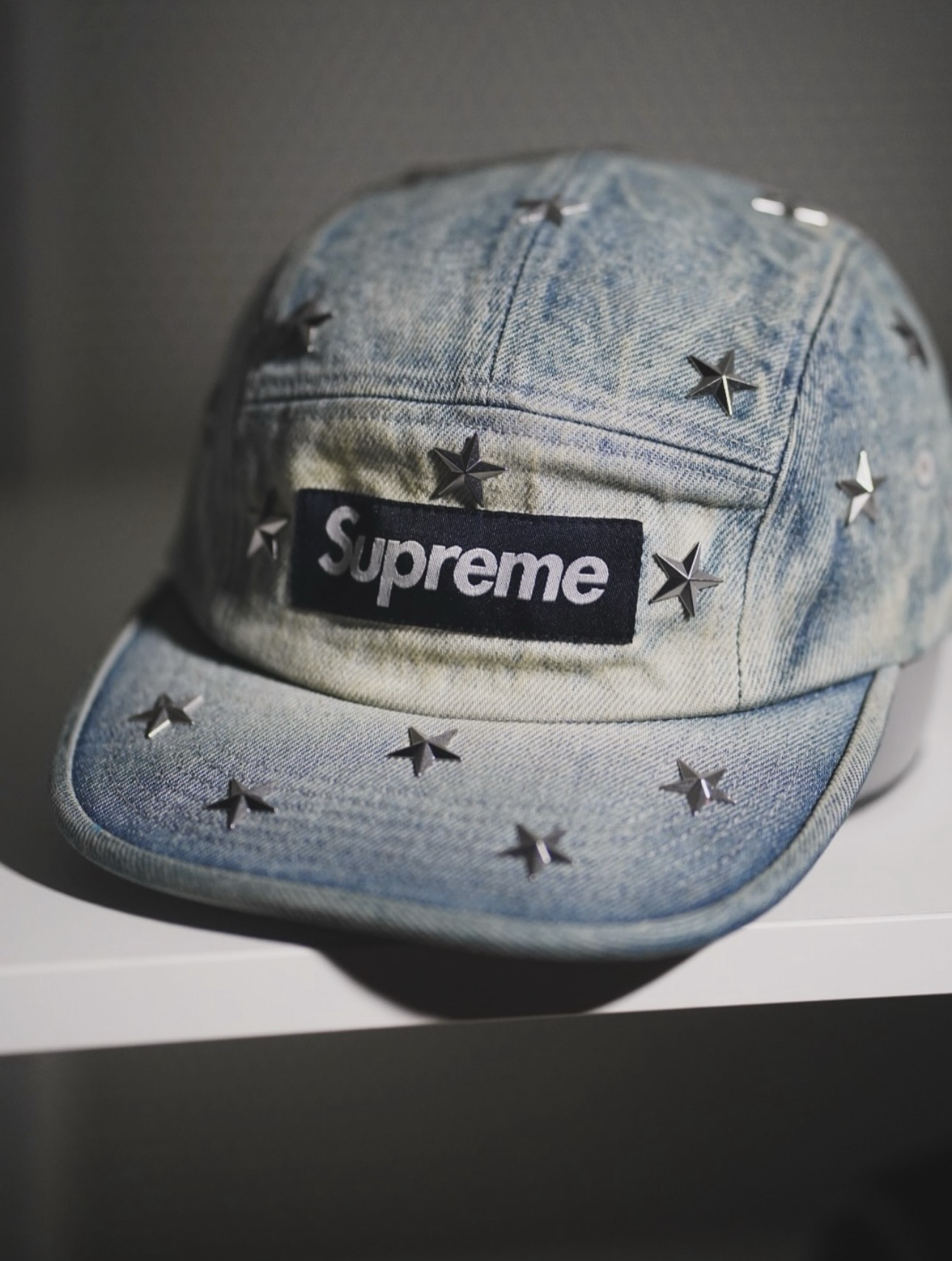 現貨| SUPREME Stars Studded Denim Camp Cap