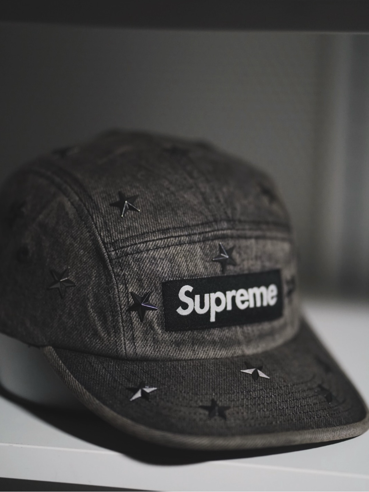 現貨| SUPREME Stars Studded Denim Camp Cap