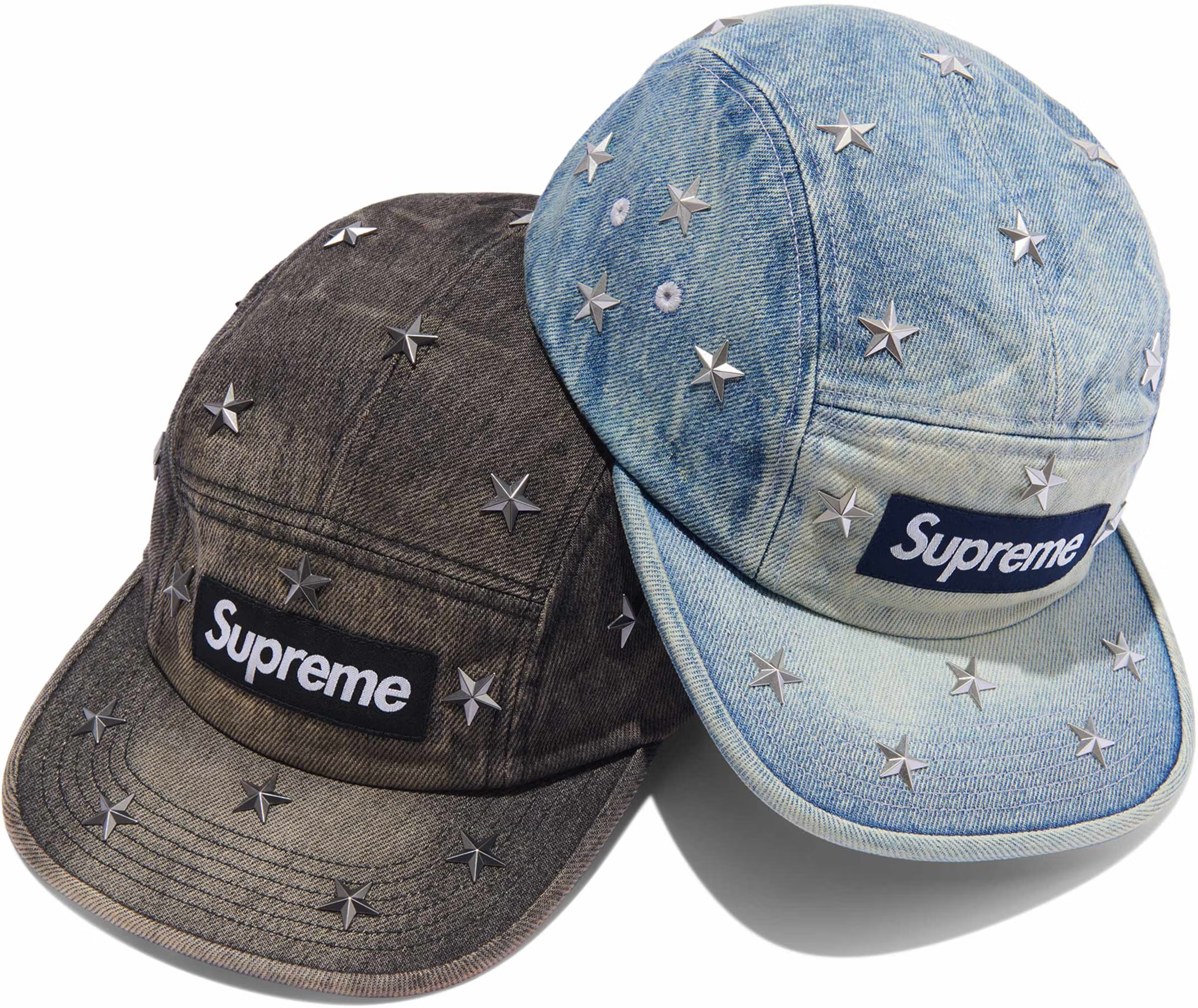 現貨| SUPREME Stars Studded Denim Camp Cap