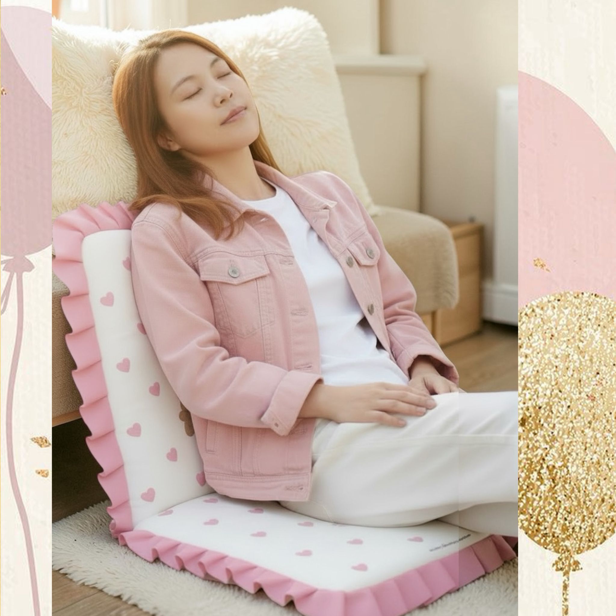 26077-KT Sanrio Hello Kitty 日式可調式坐墊 #TH-GA26