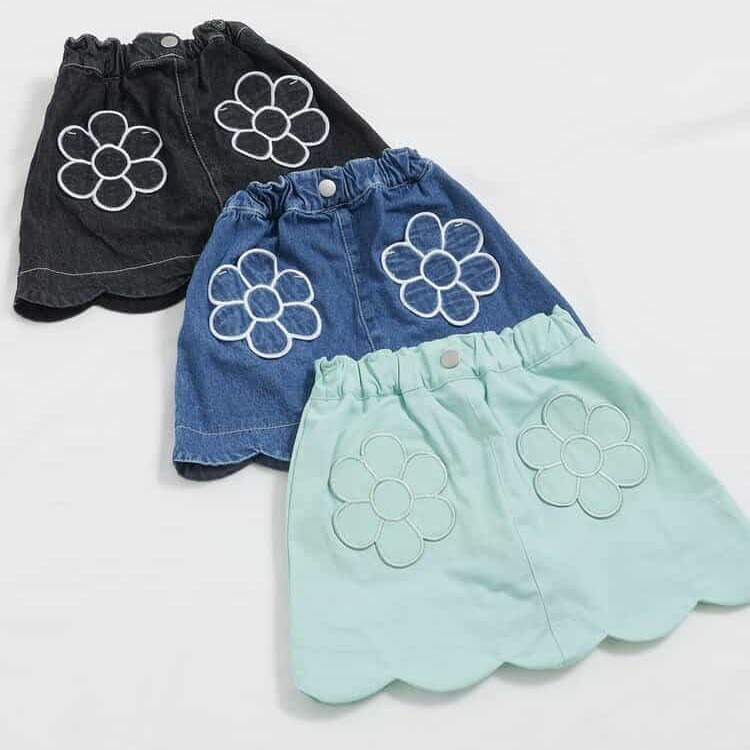 日本 90-140 花形口袋裙褲 3色