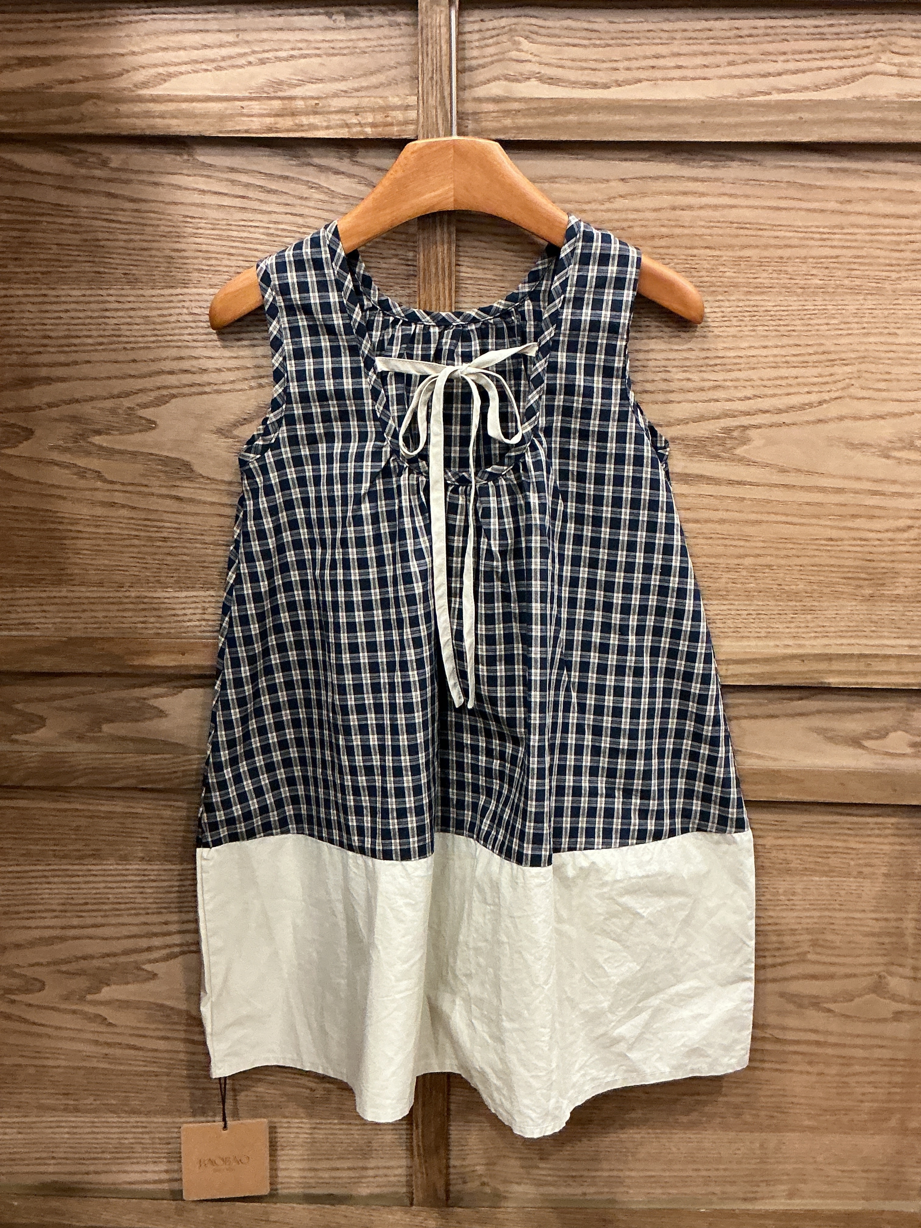 A04414格紋背心洋裝