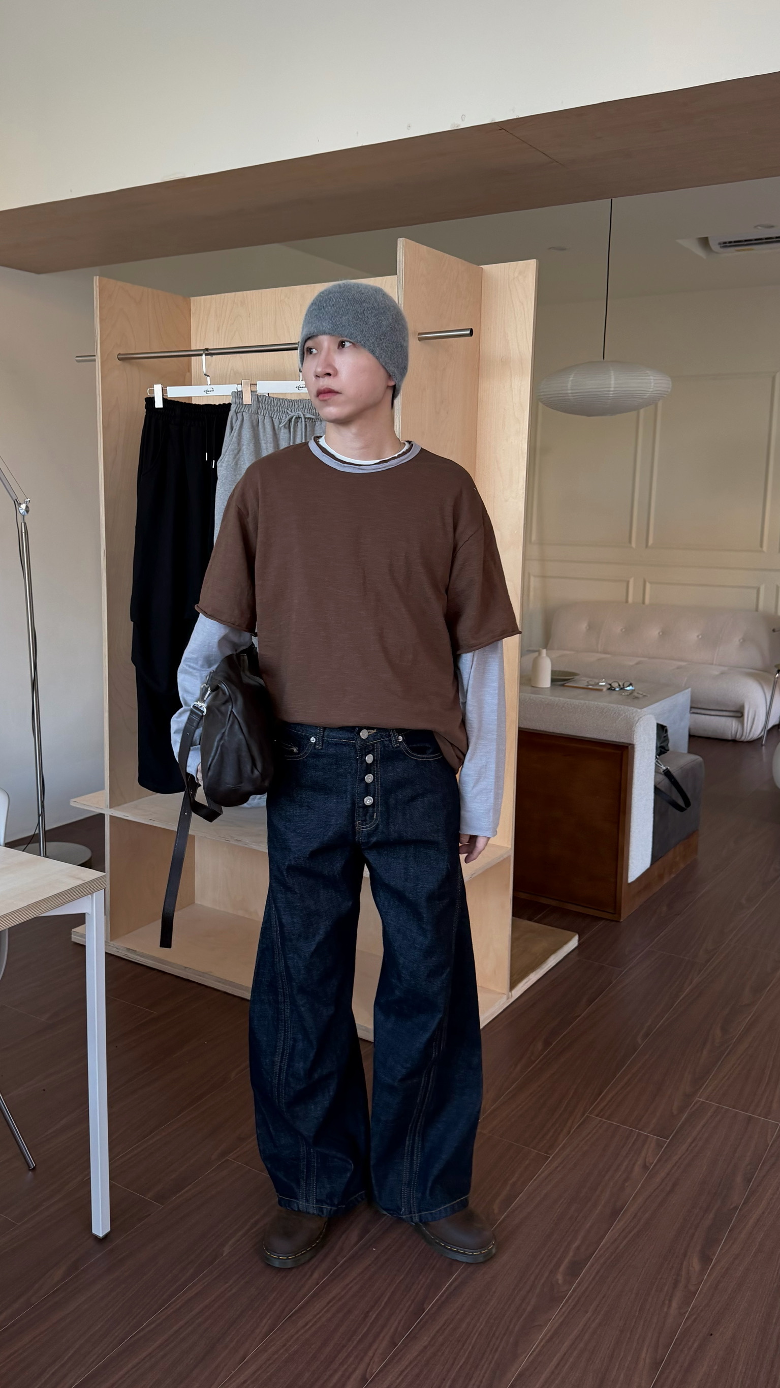 兩件式拚袖棉質T shirt