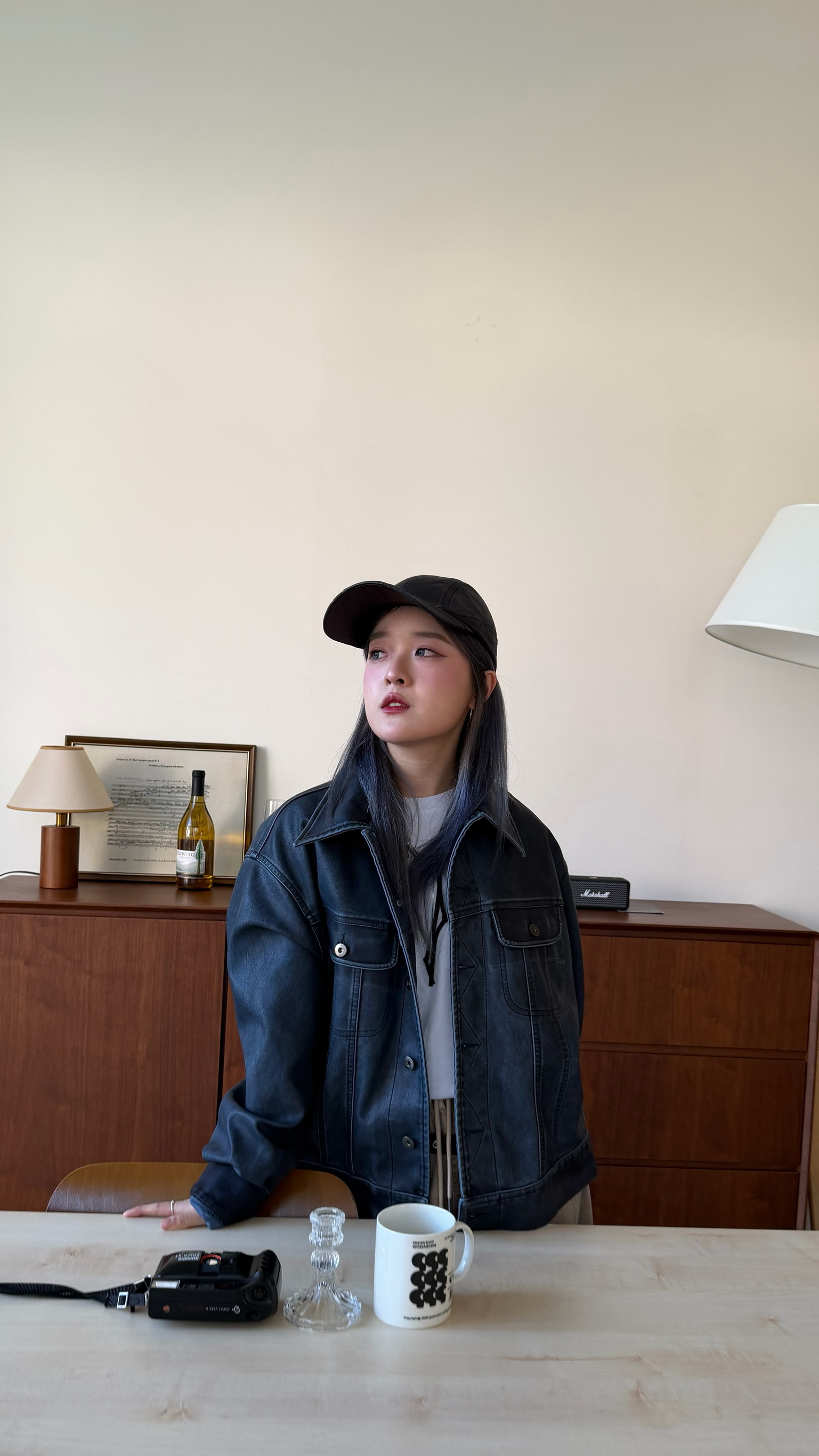 俐落洗舊皮革夾克