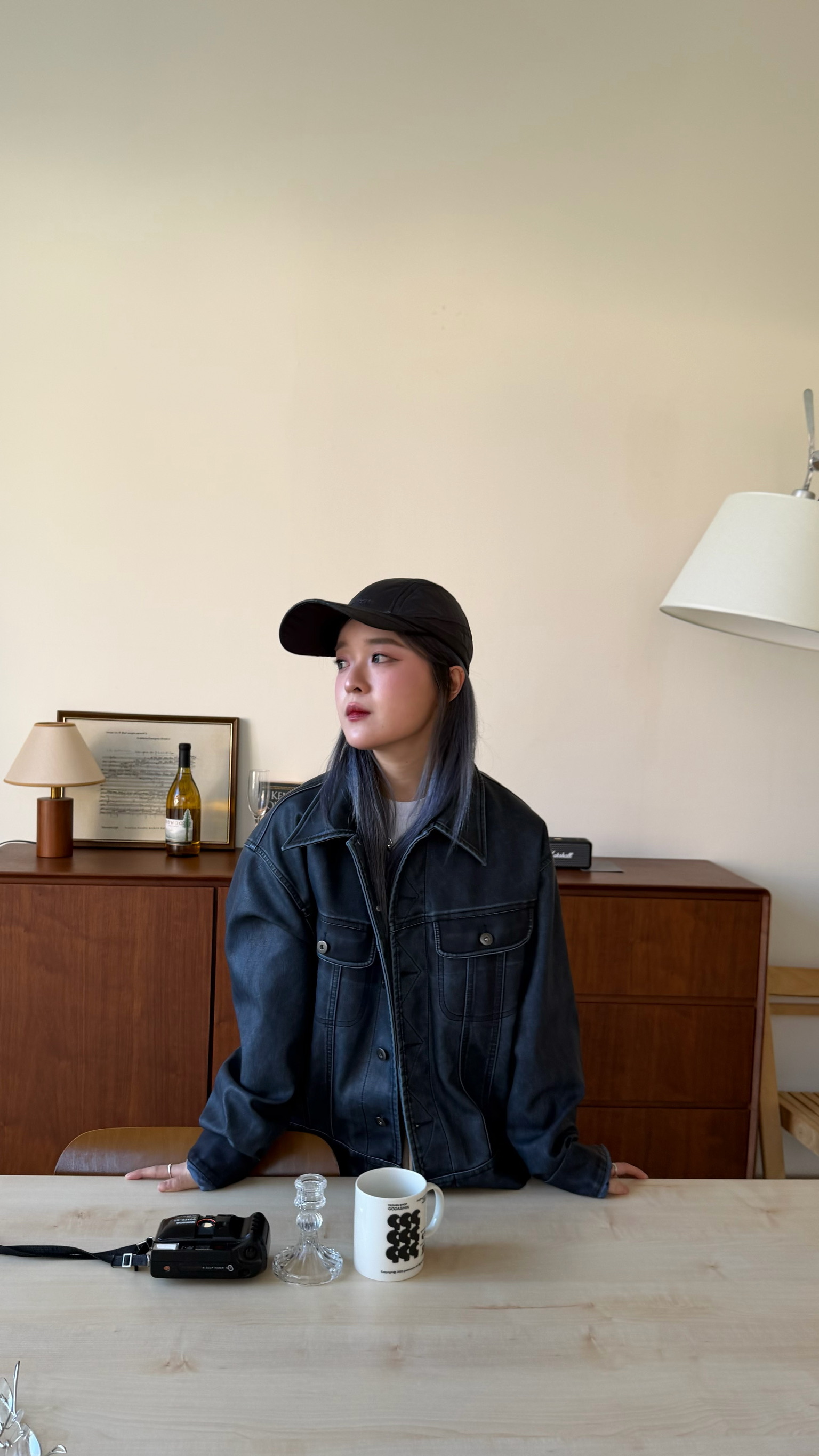 俐落洗舊皮革夾克