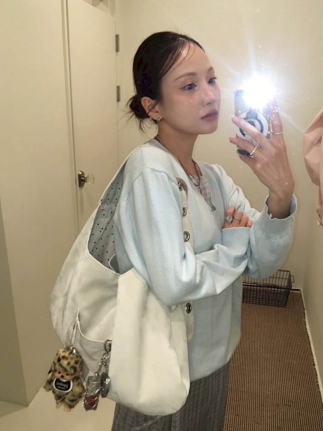 LETERIE 棉花糖白波點雙面單肩包 三色