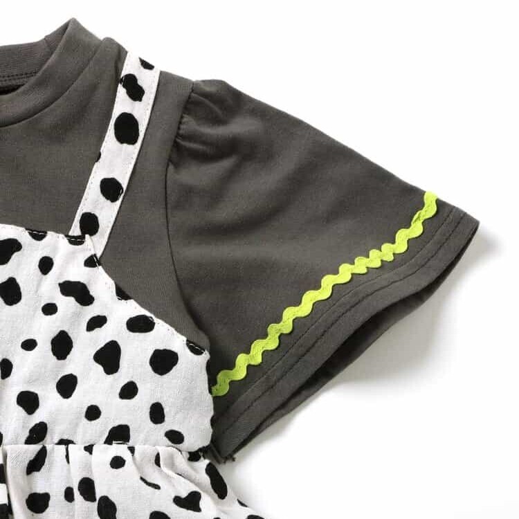 日本 90-140 層疊拼接洋裝 3色