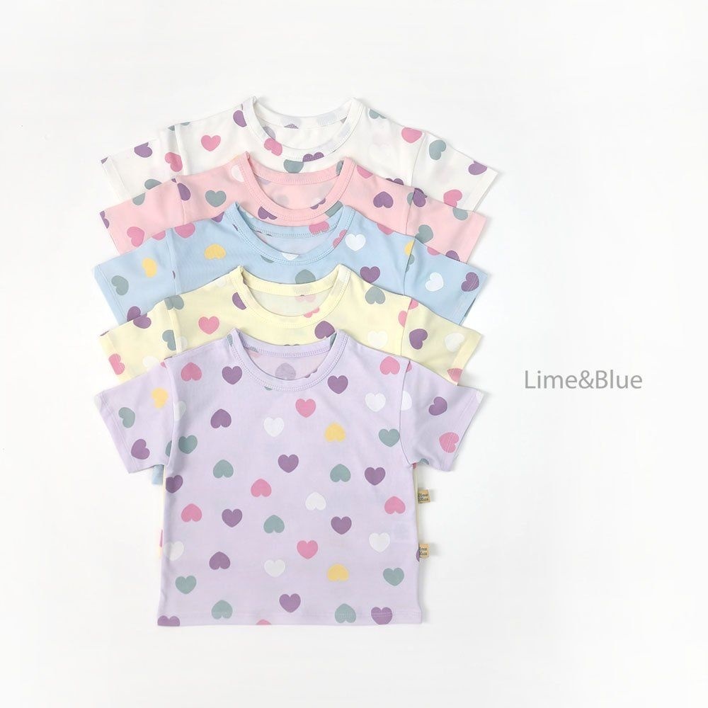 Lime&Blue Love Heart Short Sleeve Set