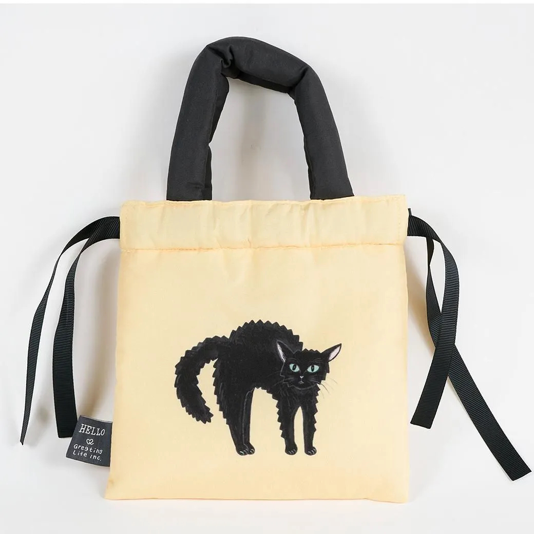 袖山嘉穗子 _ 貓 束口小提袋 澎澎的｜日本Greeting Life