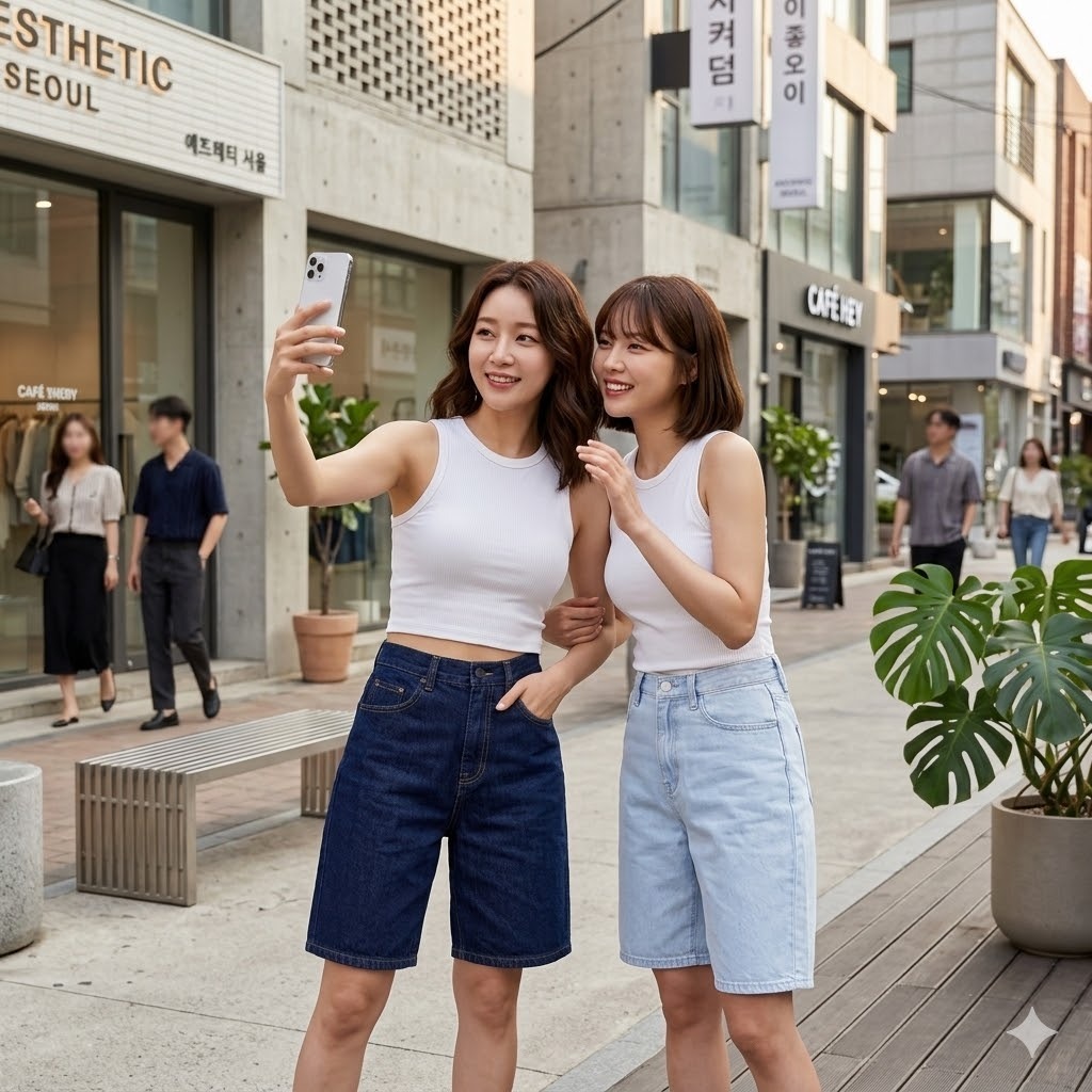 【預購】DKNY Jeans H031874 女裝中腰牛仔短褲