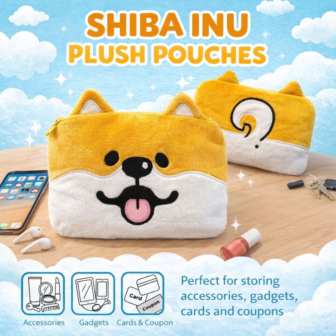 柴犬多用毛絨化妝袋 散纸包