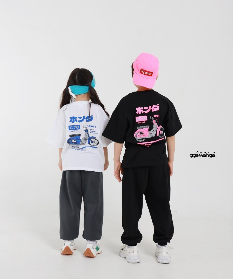 正韓夏Ggomenge 親子裝_兩色藤原摩托車上衣
