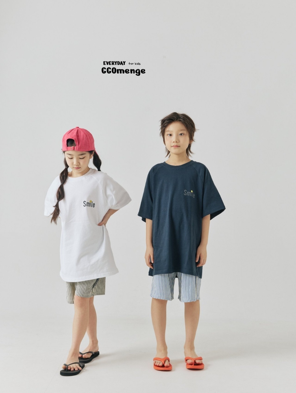 正韓夏Ggomenge 親子裝_兩色微笑上衣