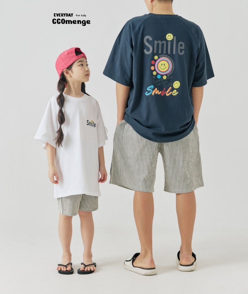 正韓夏Ggomenge 親子裝_兩色微笑上衣