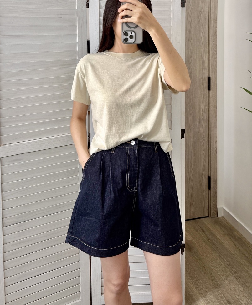 明線後橡筋腰圍短褲