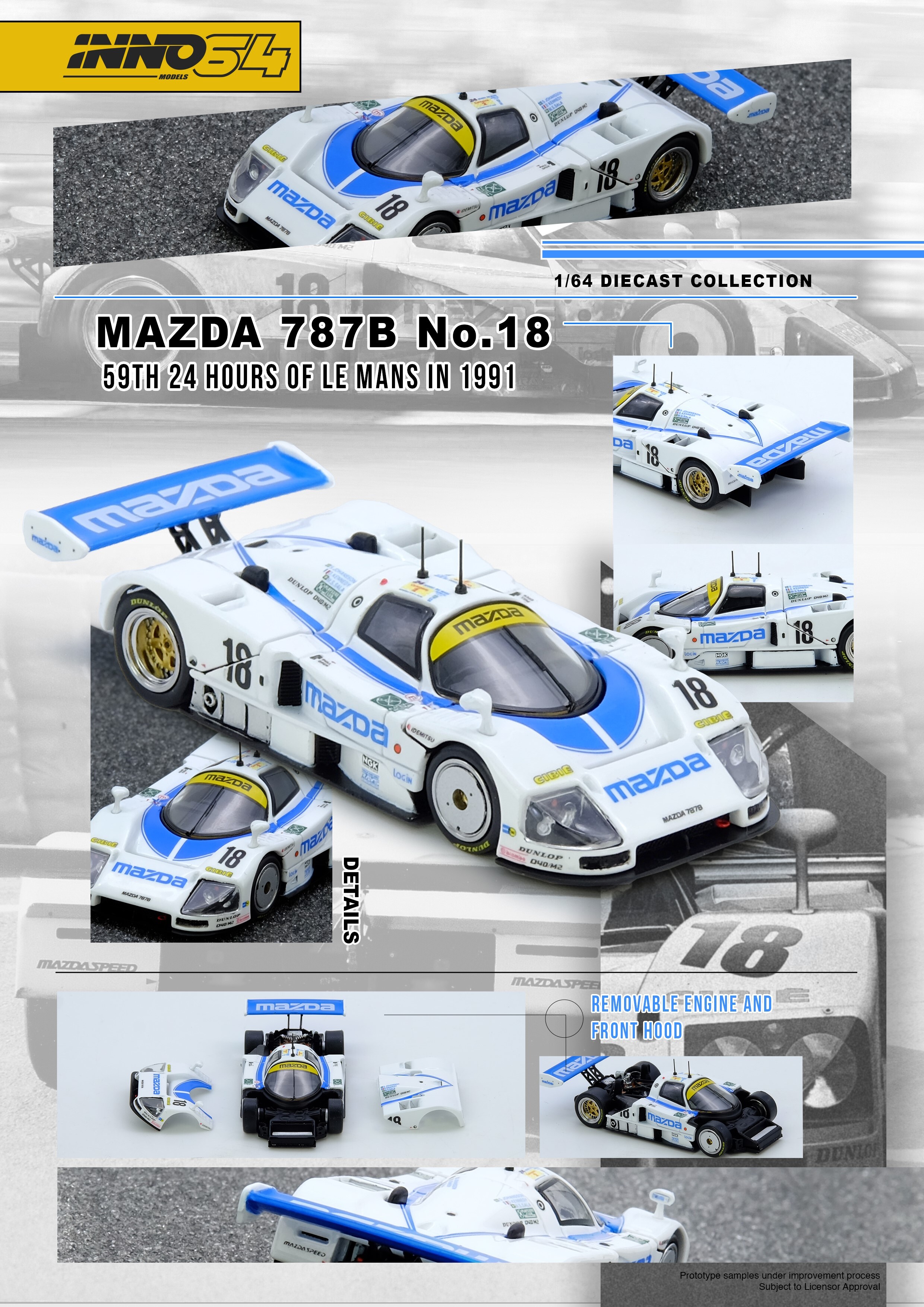 [預訂] INNO 1/64 萬事得 787B No.18 第59屆 1991年利曼24小時耐力賽