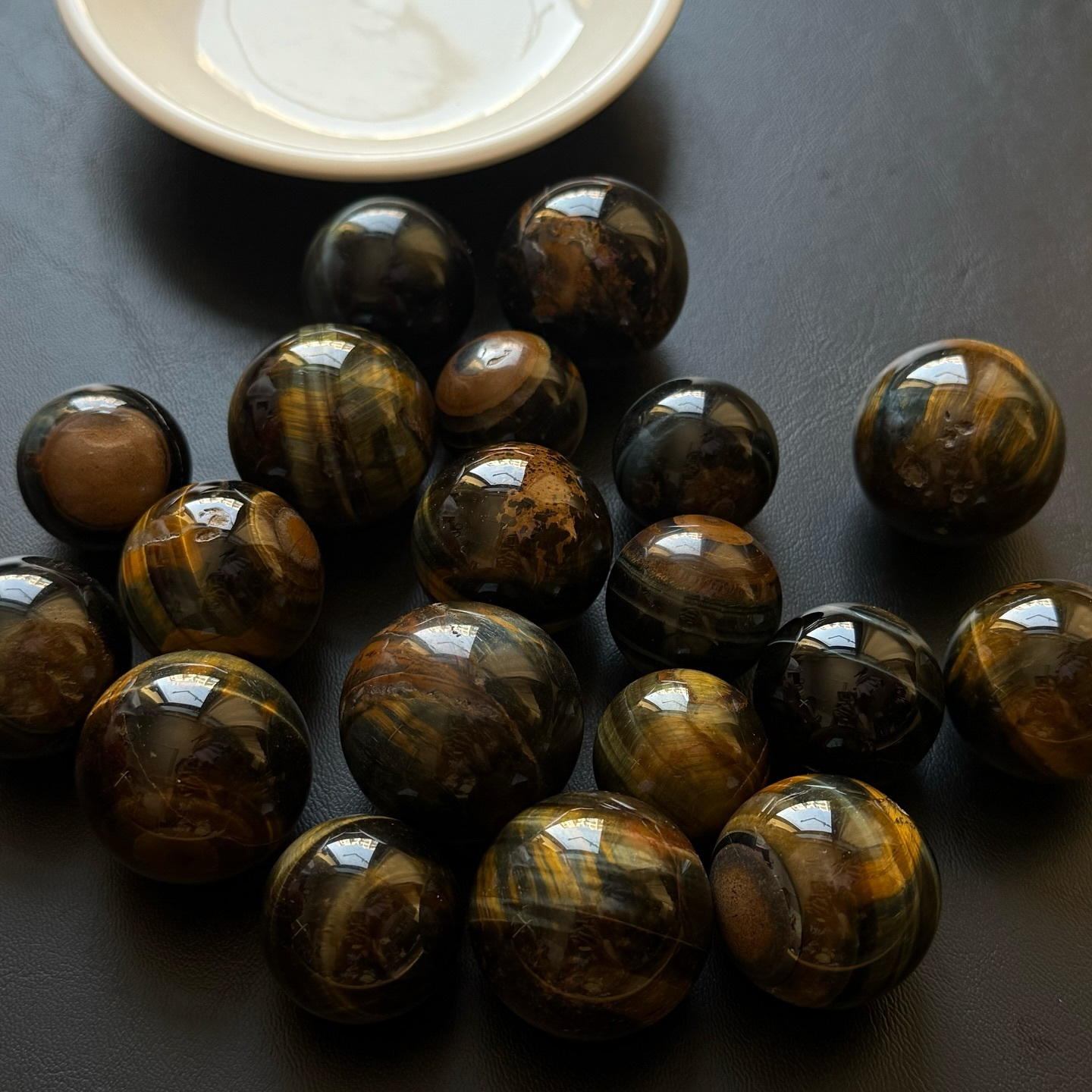 [原石]  藍黃虎眼石 水晶球