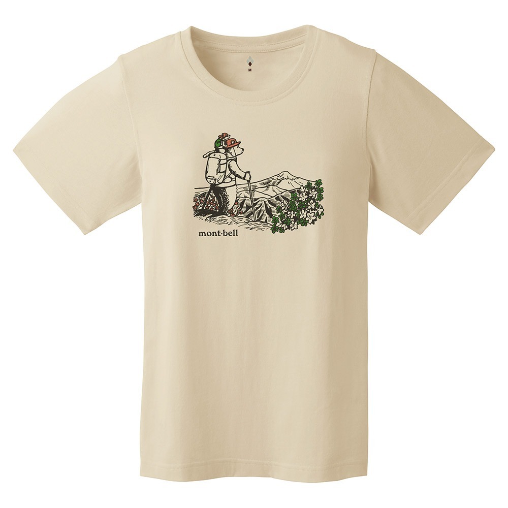 Mont-bell Wickron T Women's 女款 短袖排汗衣 快乾排汗T恤 (Hiking Bear 健行熊) 1114853-IV 象牙白 [HappyOutdoor]