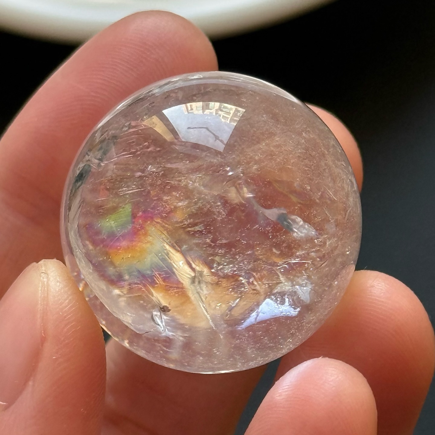 [原石] 爆彩白水晶球