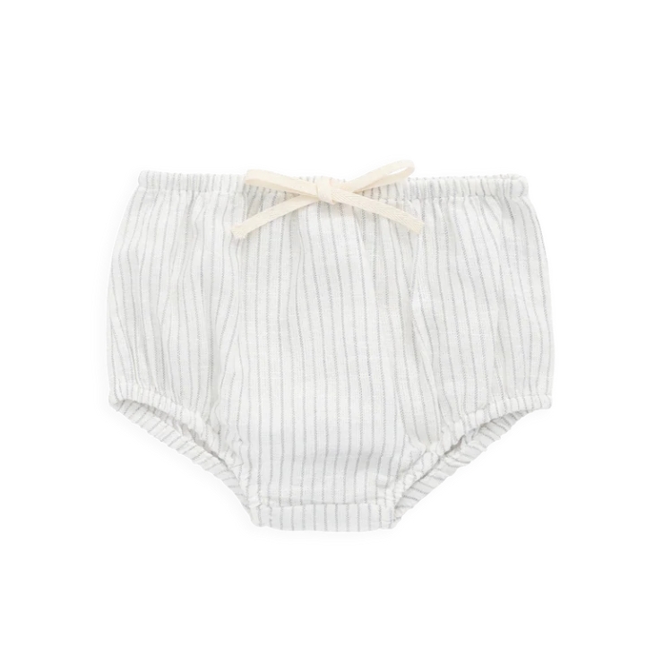 （預購）JAMIEKAY 條紋蝴蝶結燈籠褲 Organic Cotton Gabriel Bloomer - Mini Pinstripe Parchment/Dawn