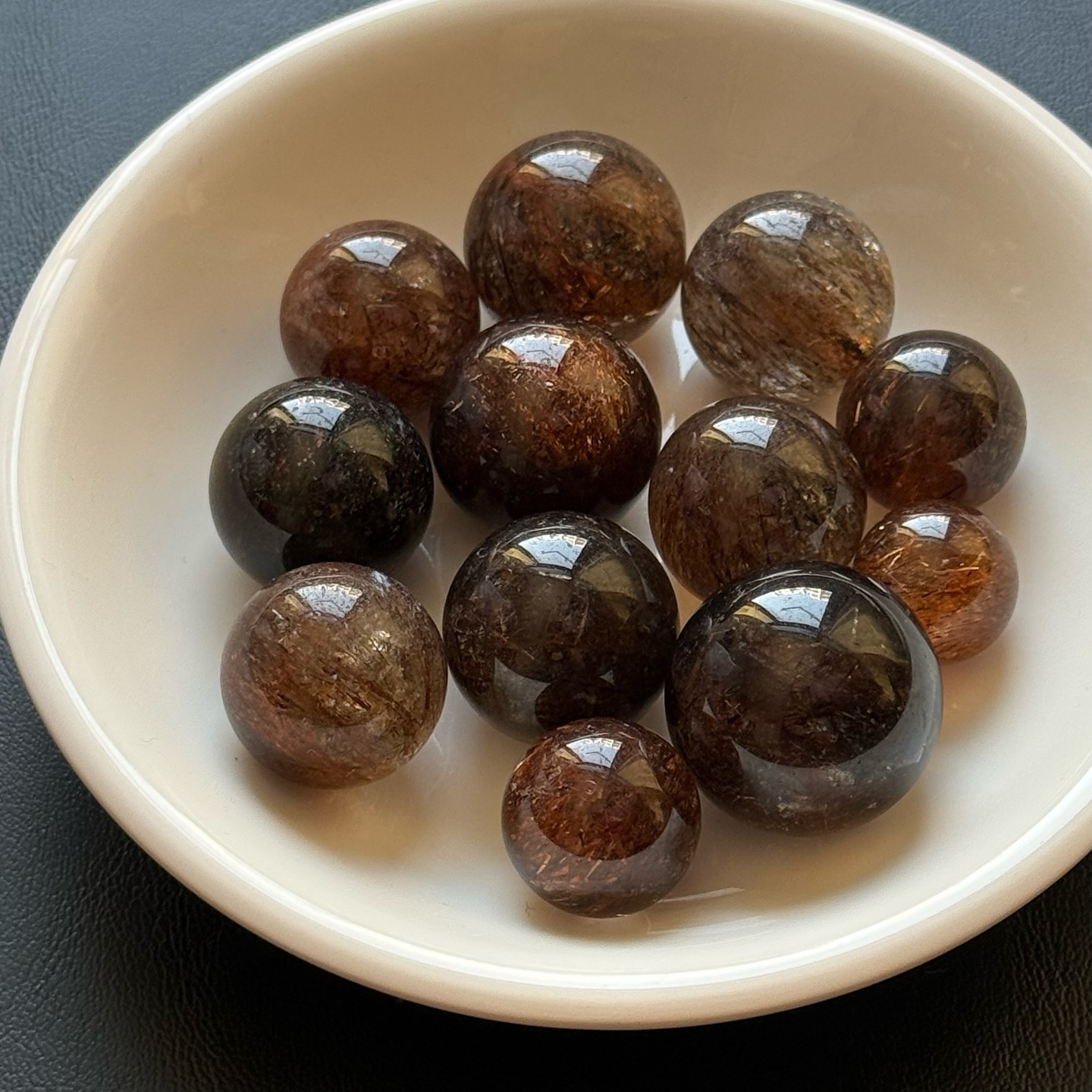 [原石] 滿盆黑金超七 水晶小球