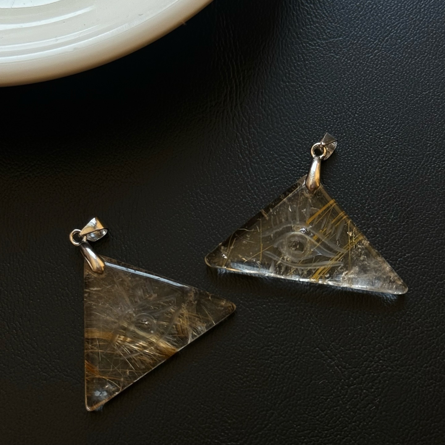 [原石] 鈦髮晶 全視之眼 925銀項鏈吊墜