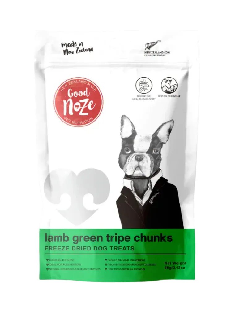 Goodnoze｜狗狗凍乾零食-羊綠草胃 60g