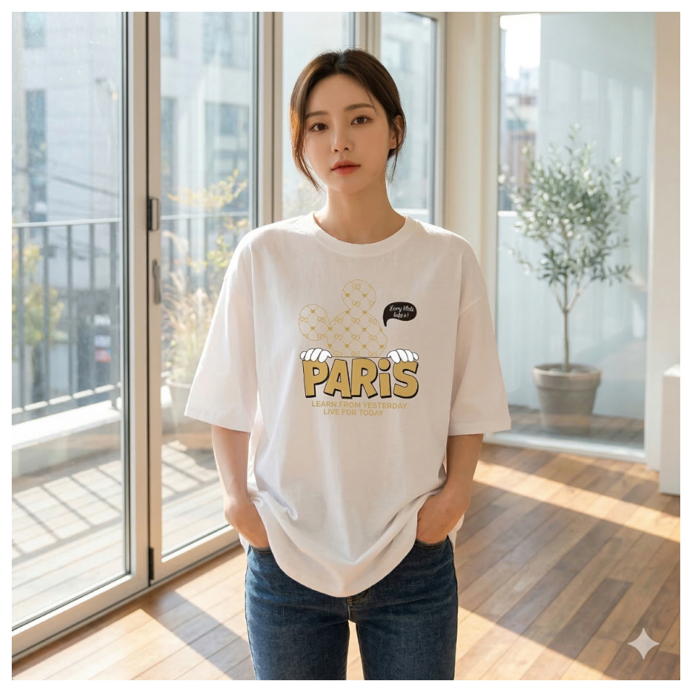 【ASister 小姊姊】AS0202#純棉上衣☆*巴黎micky*中長版短袖T恤(9色 尺寸S-3XL)