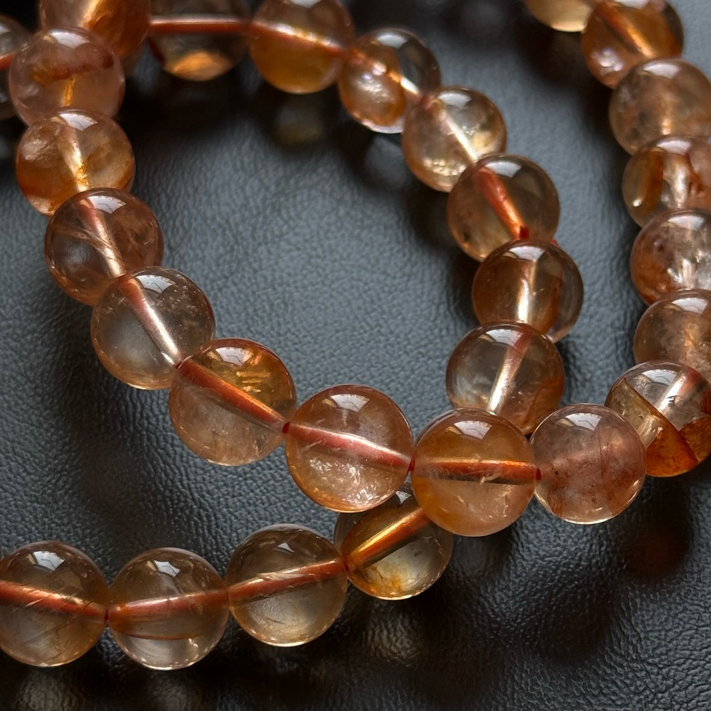 [原石] 紅膠花 水晶手串