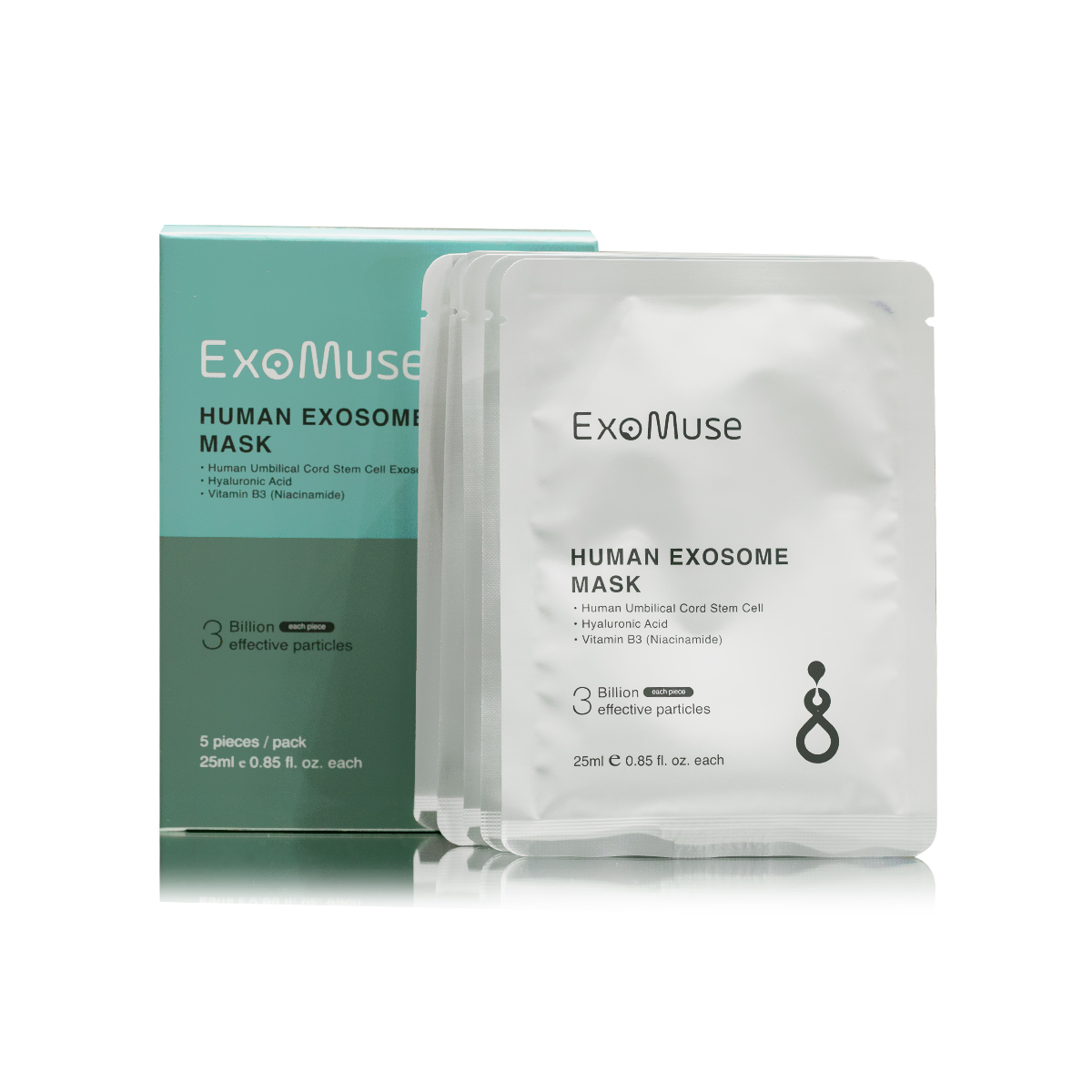 Taiwan ExoMuse 艾萬霖 外泌體 緹絲面膜 5片/盒  Human Exosome Mask【正品】艾萬霖生技  高濃度臍帶間質幹細胞外泌體100億颗 重啟肌膚年輕潛能