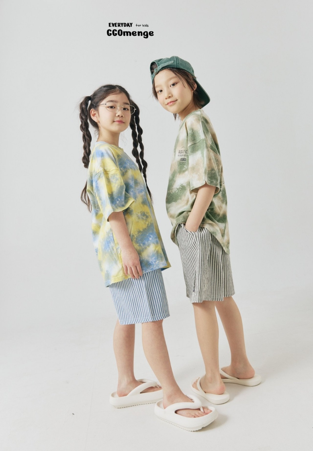 正韓夏Ggomenge 親子裝_兩色個性渲染上衣
