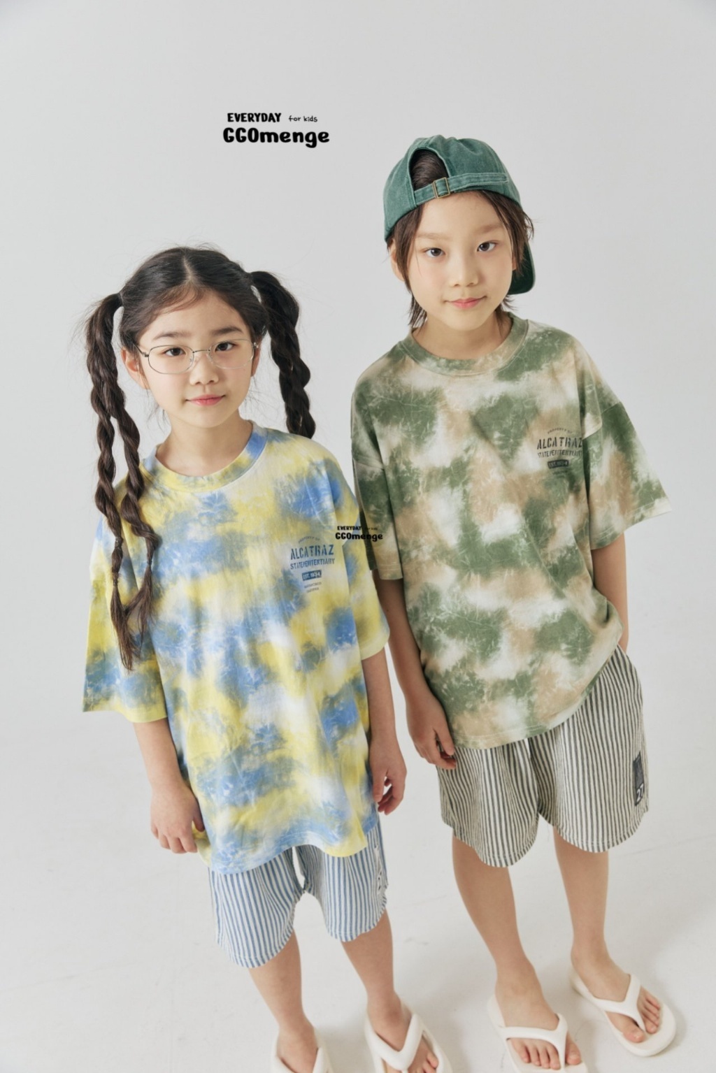 正韓夏Ggomenge 親子裝_兩色個性渲染上衣