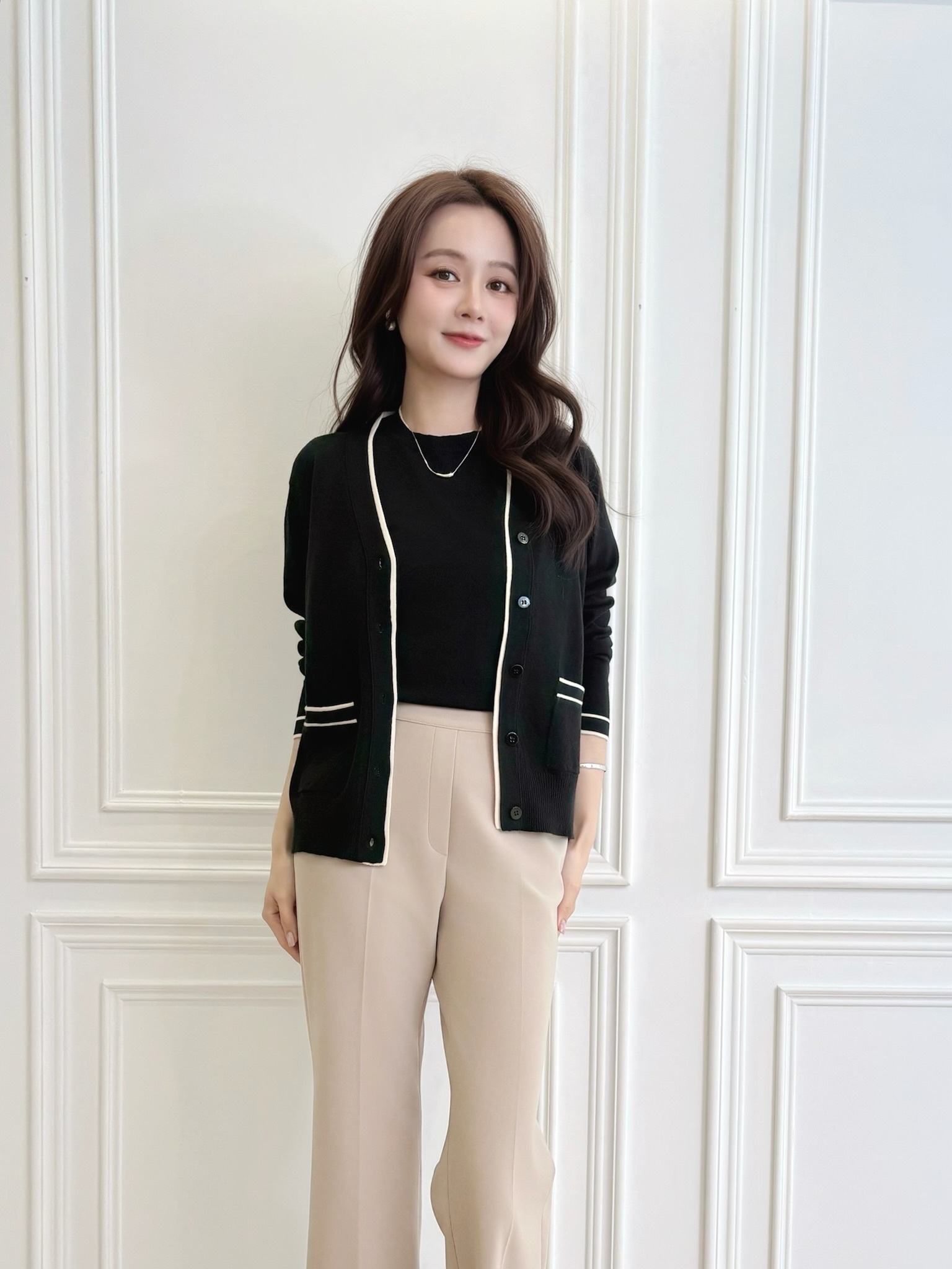 超舒適!滾邊抗起球針織上衣組合