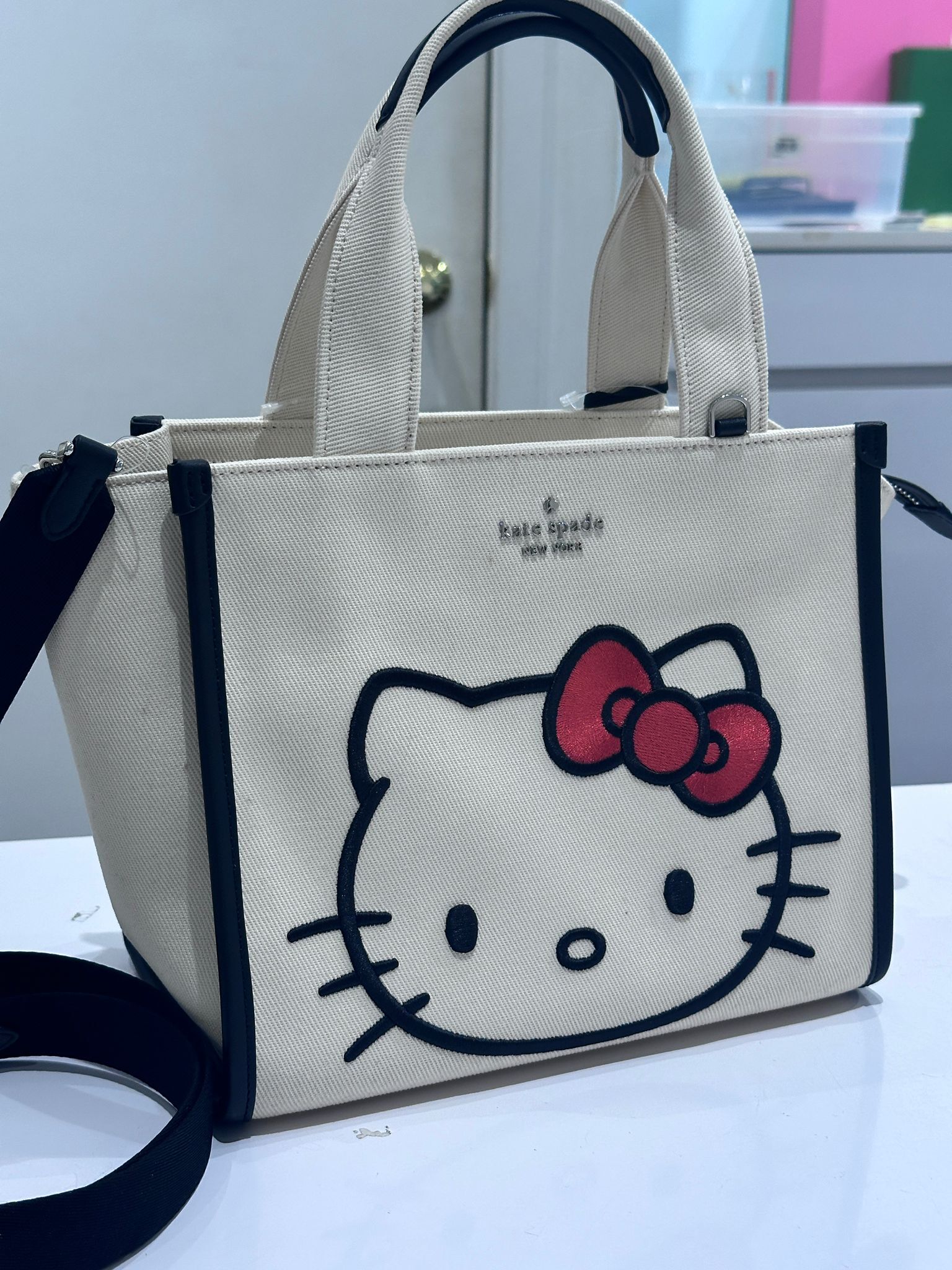 RQ02 KS Hello Kitty 白色拉鏈Tote袋 Hello Kitty And Friends X Kate Spade New York Small Tote Bag