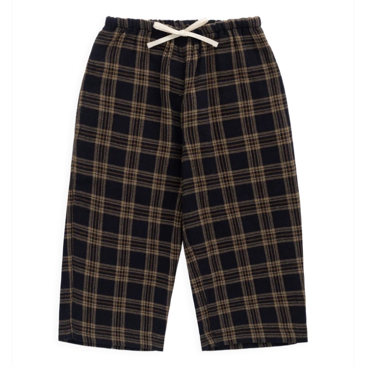 （預購）JAMIEKAY 撞色格紋綁帶長褲 Organic Cotton Kenji Pant - Woodland Check