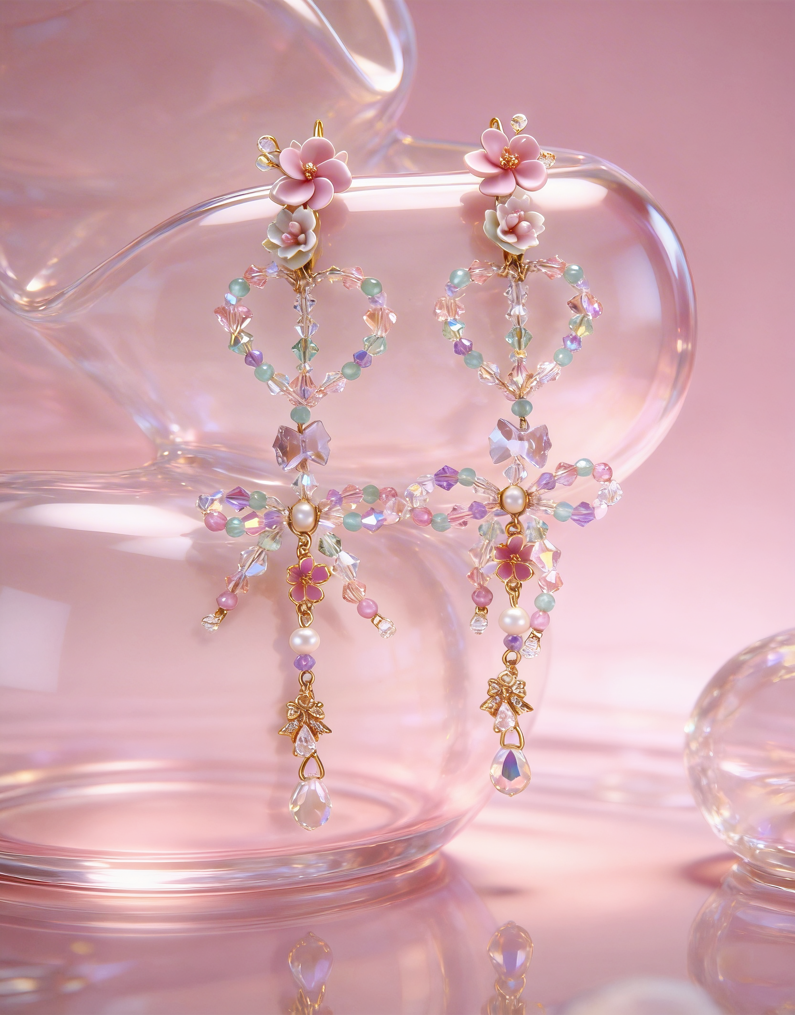 En Pointe Reverie Sakura Heart Earrings