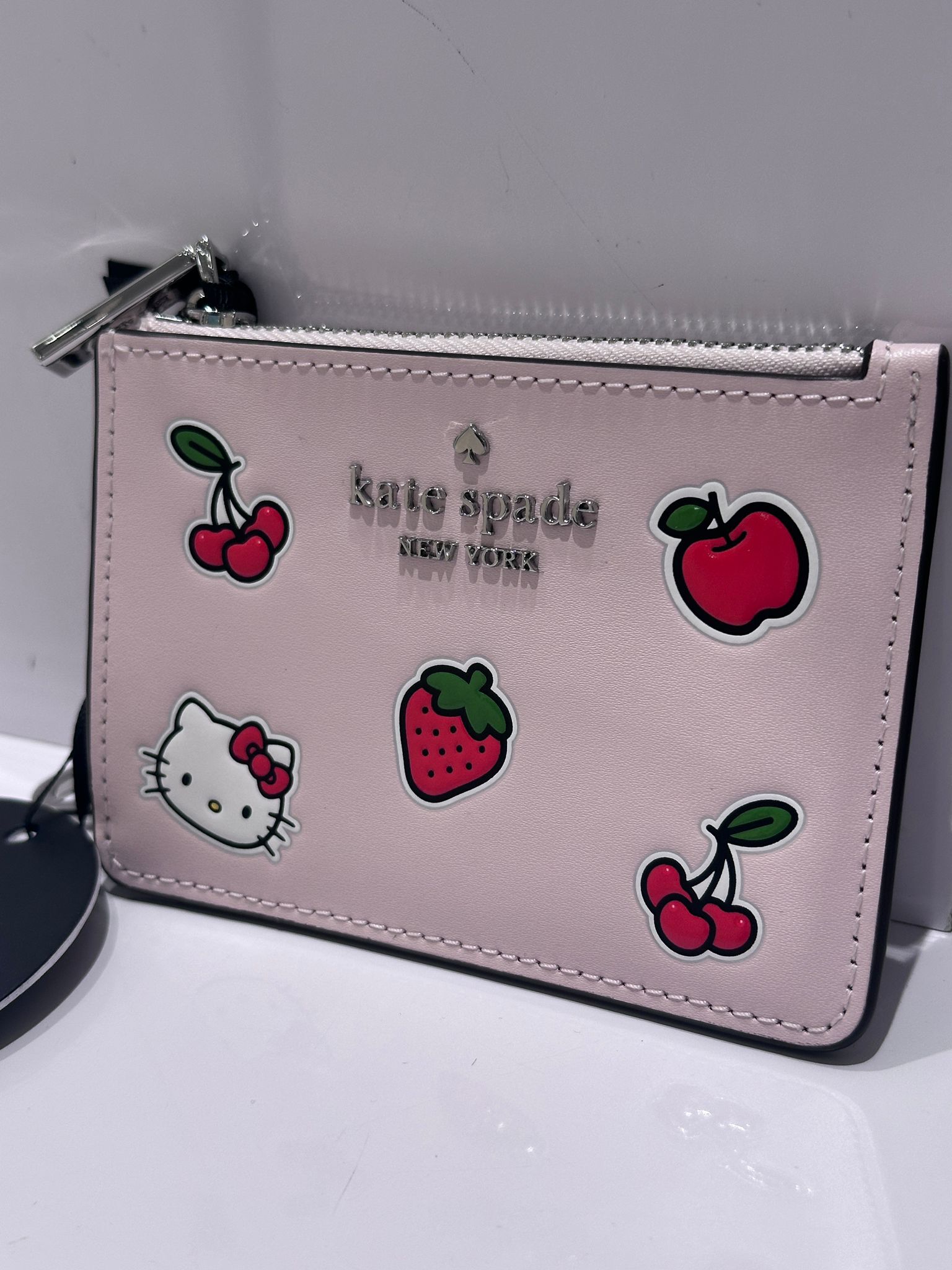 RQ06 KS Hello Kitty粉紅色薄卡包 Hello Kitty And Friends X Kate Spade New York Sticker Key Ring Card Holder