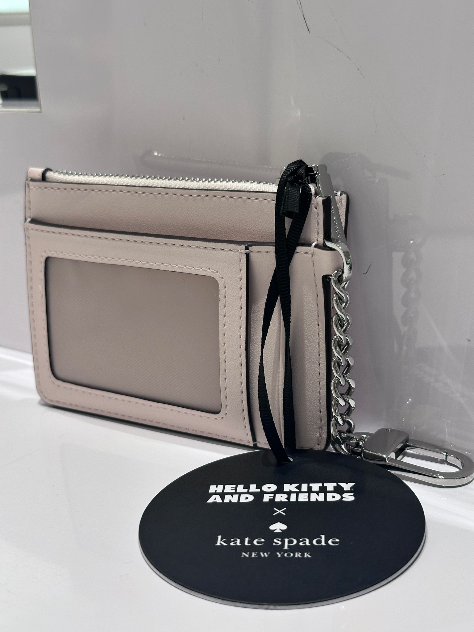 RQ06 KS Hello Kitty粉紅色薄卡包 Hello Kitty And Friends X Kate Spade New York Sticker Key Ring Card Holder